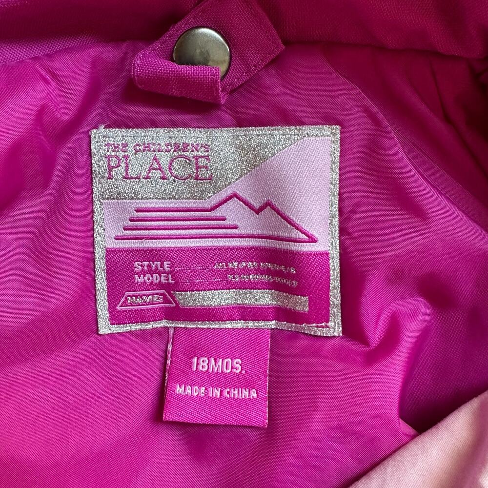 Childrens Place 3-in-1 Winter Snow/Ski Pink Jacket Toddler Girls Size 18mo Warm - Picture 9 of 12